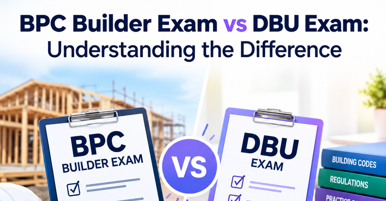 BPC Builder Exam vs DBU Exam comparison for Victorian builder registration